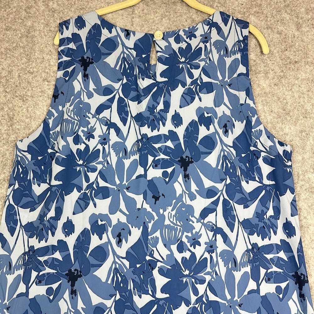 RipSkirt Hawaii Sun Dress Maxi Long Womens L Blue Floral Beach Resort Pockets - Picture 6 of 16